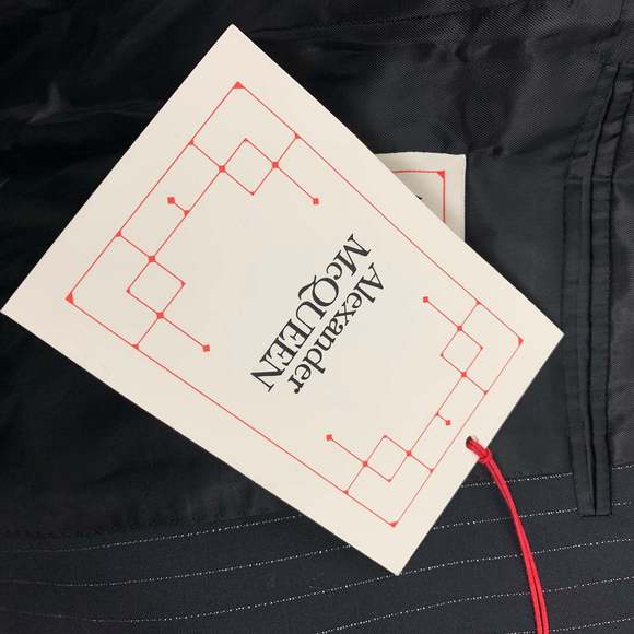 ALEXANDER MCQUEEN Black Silver Stripe Wool Blend Notch Lapel Suit - Picture 11 of 12